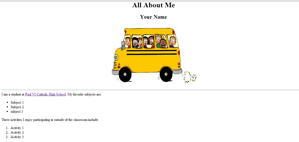 first webpage school bus image